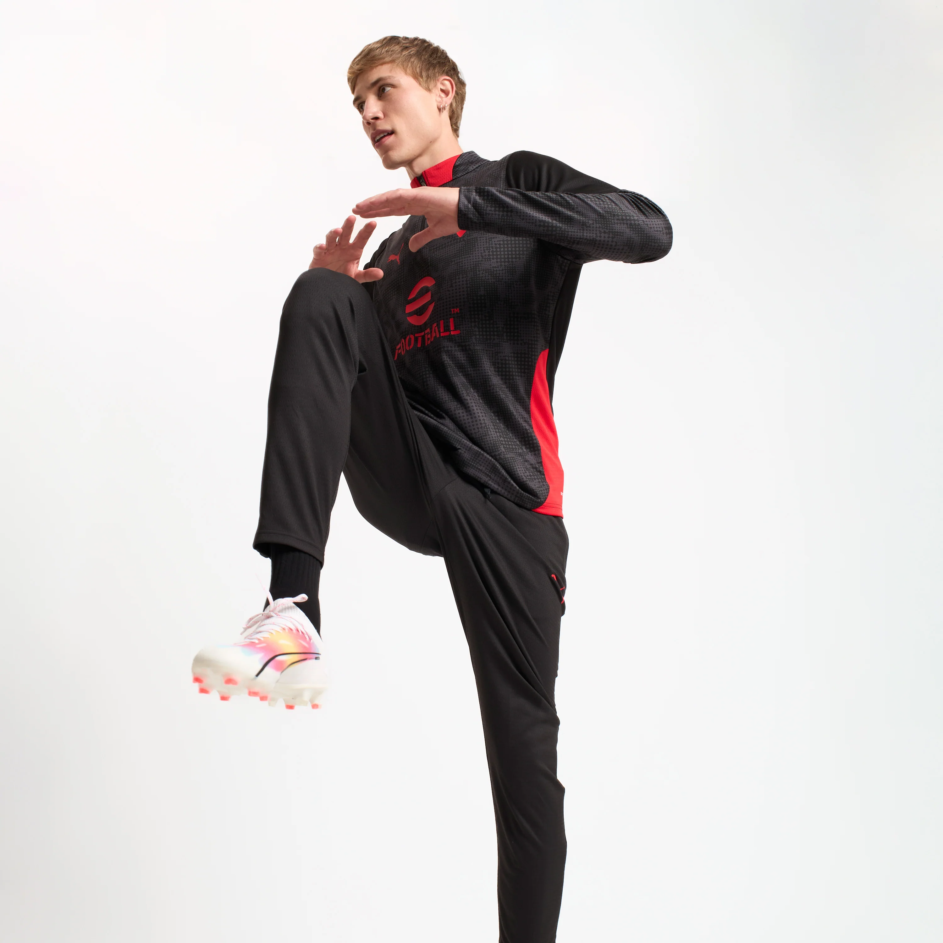 MAGLIA NERA MILAN TRAINING 1/4 ZIP A MANICA LUNGA 2025/26 - Image 5