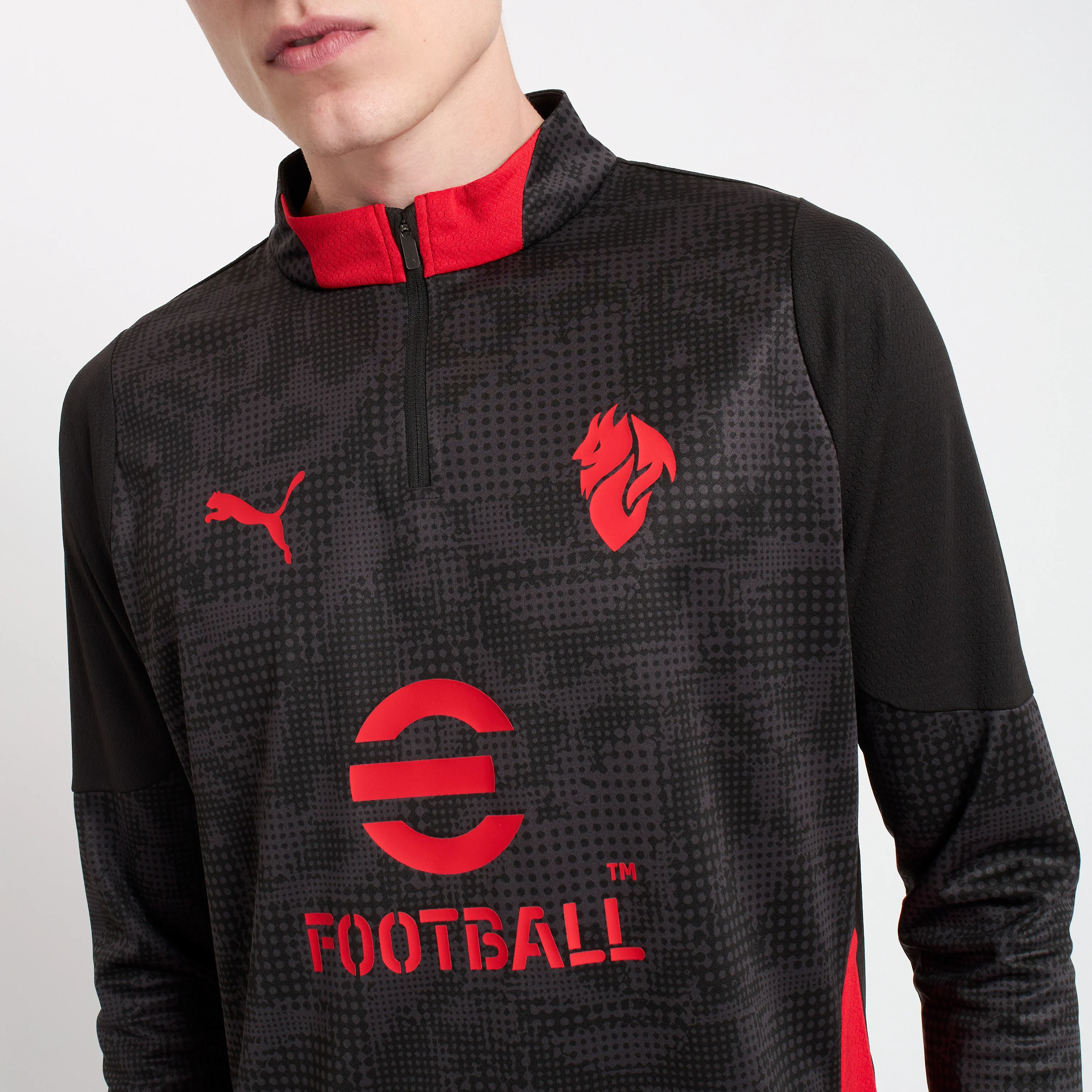 MAGLIA NERA MILAN TRAINING 1/4 ZIP A MANICA LUNGA 2025/26 - Image 7