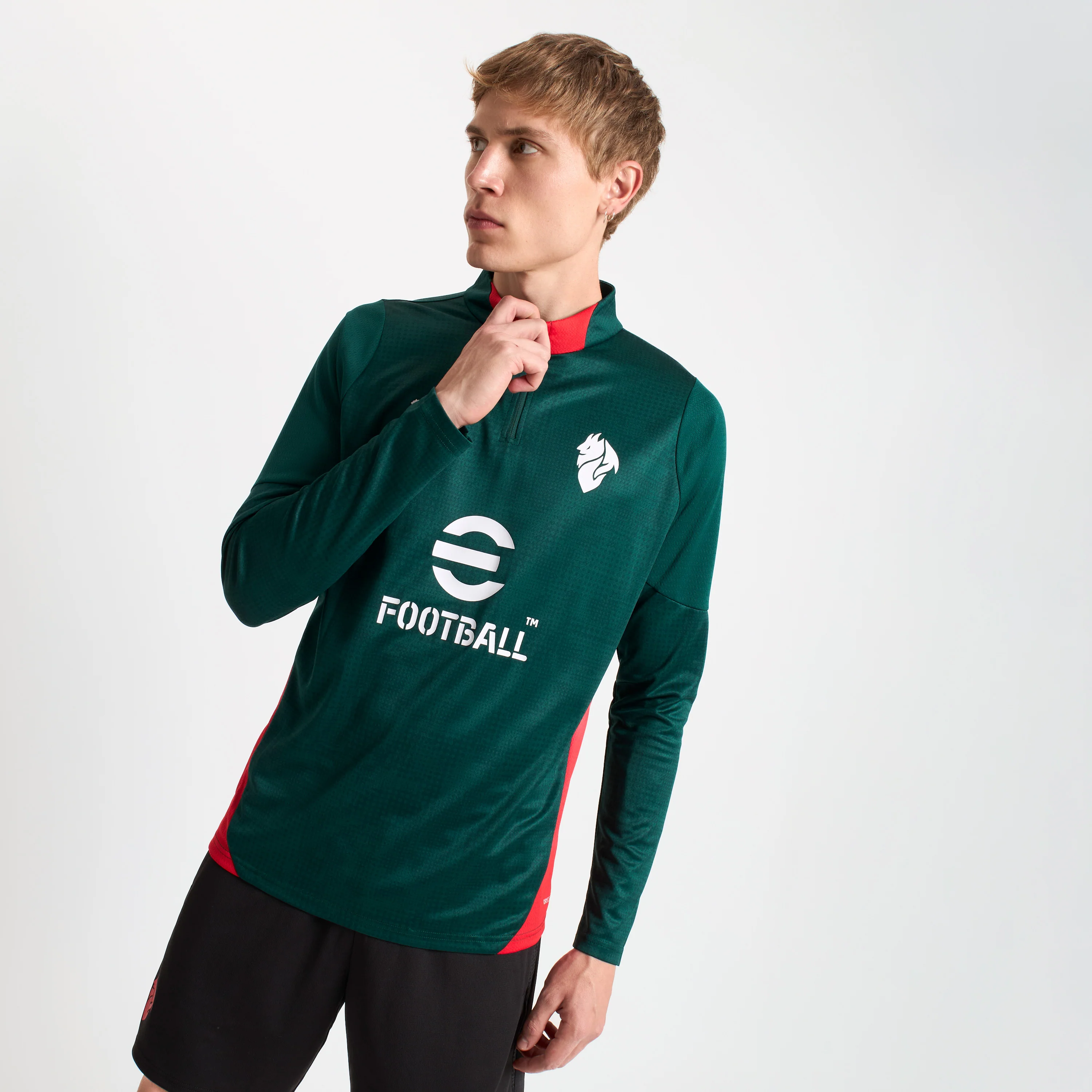 MAGLIA VERDE MILAN TRAINING 1/4 ZIP A MANICA LUNGA 2025/26 - Image 3