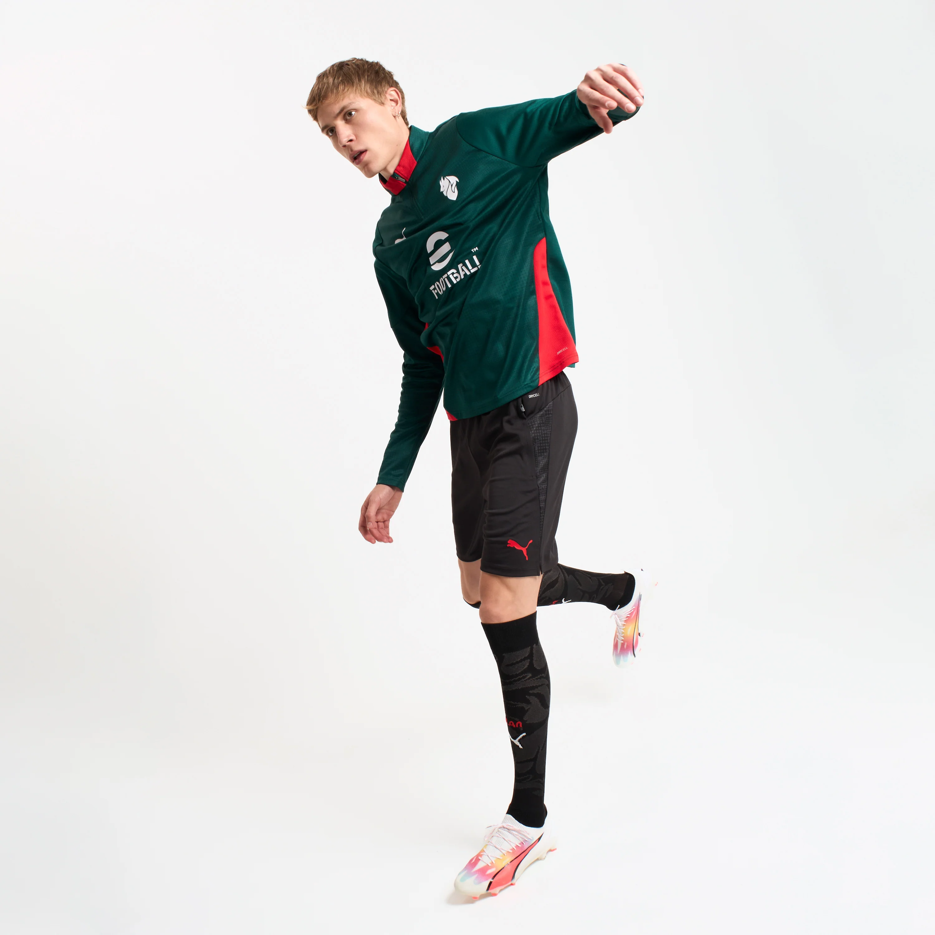 MAGLIA VERDE MILAN TRAINING 1/4 ZIP A MANICA LUNGA 2025/26 - Image 4